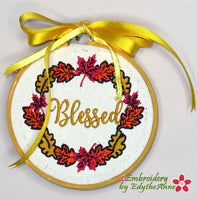 A Trio of Thankfulness -JOY RINGS - Set of Three In The Hoop Machine Embroidery-Digital Download