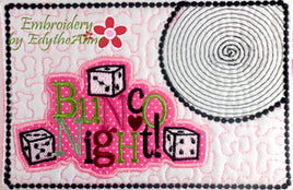 BUNCO MUG MATS - SET OF THREE In The Hoop Embroidered Mug Mat - DIGITAL DOWNLOAD