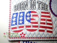 BORN IN THE USA In The Hoop Mug Mat/Mug Rug   Digital Download.