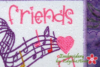 FRIENDS ARE NOTES IN LIFE'S SONG  In The Hoop Mug Mat/MugRug - Digital Download