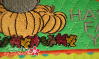 HAPPY FALL MUG MAT/MUG RUG In The Hoop Embroidery Design - Embroidery by EdytheAnne - 4