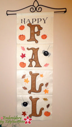 HAPPY FALL DOOR OR WALL HANGING - In The Hoop Machine Embroidery