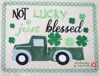 NOT LUCKY JUST BLESSED CANVAS ART Frameable Canvas-  In The Hoop Machine Embroidery