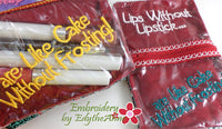 COSMETIC ZIPPERED SEE THROUGH BAGS-In The Hoop Machine Embroidery - Digital Download