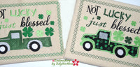 NOT LUCKY JUST BLESSED CANVAS ART Frameable Canvas-  In The Hoop Machine Embroidery