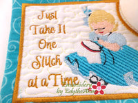 ONE STITCH AT A TIME In The Hoop Embroidered Mug Mat Designs.   - Digital File
