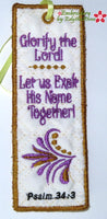 PSALM BOOKMARKS - Set of Four - In The Hoop Machine Embroidery