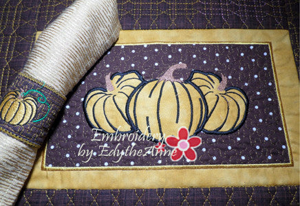 FALL/THANKSGIVING NAPKIN RING In The Hoop - Instant Download - Embroidery by EdytheAnne - 2