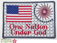 ONE NATION UNDER GOD In The Hoop Mug Mat/Mug Rug   Digital Download
