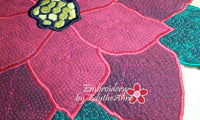 POINSETTIA CENTERPIECE or TRIVET  In The Hoop Project -INSTANT DOWNLOAD - Embroidery by EdytheAnne - 3