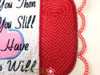 LOVE YOU STILL... In The Hoop Embroidered Mug Mats/Mug Rugs.  Digital Dowload