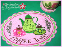COFFEE TIME CENTERPIECE In The Hoop Machine Embroidery