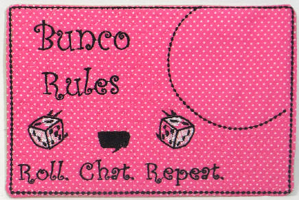 SET of three BUNCO MUG Mats/Mug Rugs.  These are In The Hoop Embroidered Mug Mat - INSTANT DOWNLOAD - Embroidery by EdytheAnne - 2