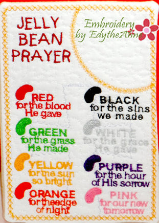 CHILDREN'S FAITH BASED  Mug Mat/Mug Rug Jelly Bean Prayer... In The Hoop.   - Digital File - Instant Download - Embroidery by EdytheAnne - 2