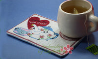 VINTAGE TEA POT In The Hoop Embroidered Mug Mat. You are my cup of tea.  - Digital File - Instant Download - Embroidery by EdytheAnne - 3