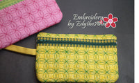 Built In CREDIT CARD WALLET Wristlet Zippered Bags Set of Two  INSTANT DOWNLOAD - Embroidery by EdytheAnne - 4
