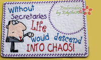 SET of 3 WHIMSICAL RECEPTIONIST Mug Mat/Mug Rugs. Also includes Secretary & Admin versions. Quick and Easy. Digital Files. - Embroidery by EdytheAnne - 4