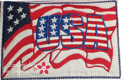 USA FOURTH of JULY  In The Hoop Mug Mat/Mug Rug.  - Digital File - Instant Download - Embroidery by EdytheAnne