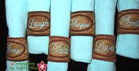 WORDS TO LIVE BY Napkin Rings In The Hoop Machine Embroidery