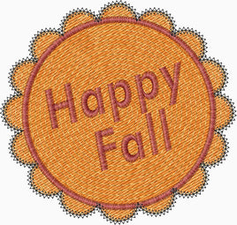 HAPPY FALL COASTER IN THE HOOP MACHINE EMBROIDERY