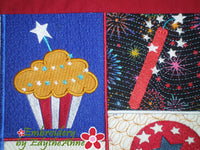 PATRIOTIC WALL HANGING-  In The Hoop Machine Embroidery