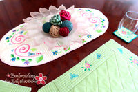 SWIRLS AND FLOWERS PLACEMATS  In The Hoop Machine Embroidery Design