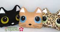 FELINE FANCY STUFFIE PILLOW | In The Hoop Machine Embroidery