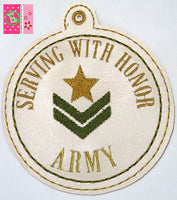 MILITARY ORNAMENTS SET In The Hoop Machine Embroidery Design - Digital Download