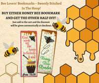 BUSY BEE READER BOOK MARK In The Hoop-  Digital File