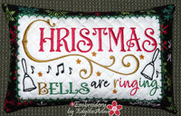 Christmas Bells are Ringing Accent Pillow | In The Hoop Machine Embroidery