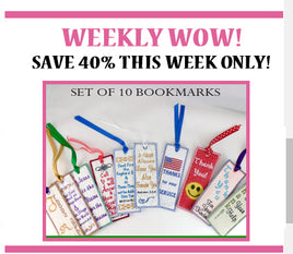 WEEKLY WOW! BOOKMARK SET OF 10 SAVE 40%- Digital Downloads -LIMITED TIME