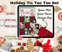 INTRO PRICING - HOLIDAY TIC TAC TOE GAME MAT SET w/ Drawstring Bag & Playing Pieces-  Digital Download