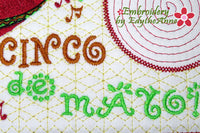 CINCO DE MAYO In The Hoop Machine Embroidered Party Mat - Digital File