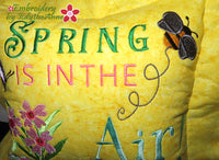 SPRING IS IN THE AIR PILLOW  Machine Embroidery Design