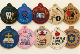 CAREER ORNAMENTS SET In The Hoop Machine Embroidery Design - Digital Download