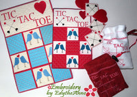 TIC TAC TOE GAME MAT SET w/ Drawstring Bag & Playing Pieces-  Digital Download