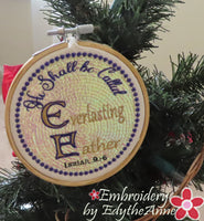 HE SHALL BE CALLED ORNAMENTS In The Hoop Machine Embroidery Design - Digital Download