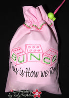 BUNCO DRAWSTRING BAG - In The Hoop Machine Embroidery - Digital Download