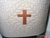 MEDALLION FAITH BASED TOTE BAG Partial in the Hoop Machine Embroidery Design -