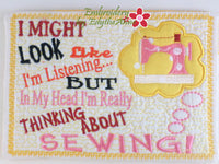 Sewing Mug Mats Set of Two – In the Hoop Machine Embroidery Designs