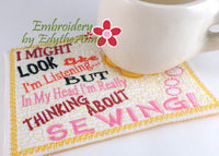 Sewing Mug Mats Set of Two – In the Hoop Machine Embroidery Designs