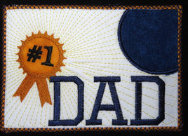 #1 DAD In The Hoop Embroidered Mug Mat/Mug Rug-Digital Download