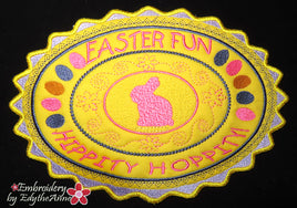 HIPPITY HOPPITY CENTERPIECE/TABLE TOPPER In The Hoop Machine Embroidery - DIGITAL DOWNLOAD