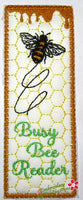 BUSY BEE READER BOOK MARK In The Hoop-  Digital File