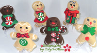 GINGERBREAD STUFFIE ORNAMENTS In The Hoop Machine Embroidery Design