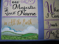 HOW MAJESTIC IS YOUR NAME...WORD ART WALL HANGING-  In The Hoop Machine Embroidery