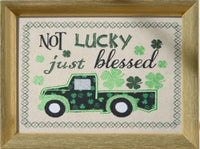 DESIGN DRAWER REVIVAL - NOT LUCKY JUST BLESSED CANVAS KEEPSAKE Frameable Canvas-  In The Hoop Machine Embroidery