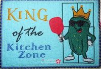 KING/QUEEN KITCHEN ZONE - PICKLEBALL - In The Hoop Embroidered Mug Mat Design - DIGITAL DOWNLOAD
