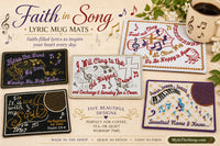 Faith-Based Musical Mug Mats | Set of 5 In the Hoop Machine Embroidery Designs