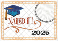 GRADUATION SET OF TWO  In The Hoop Machine Embroidered Mug Mat Digital Download